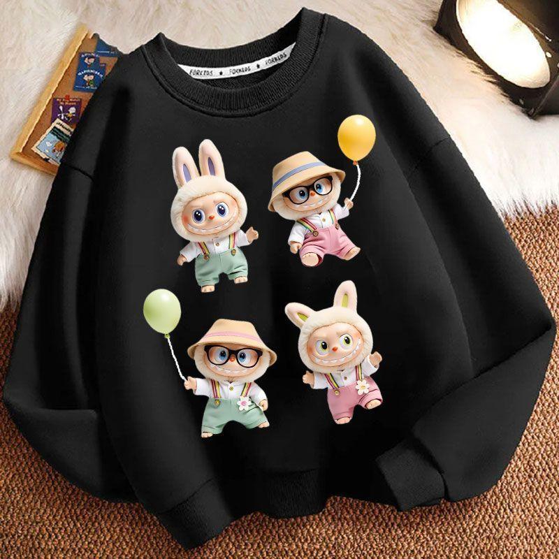 Loose Round-neck Hoodies for Children, Long-sleeved and Cute Round-neck Coats for Boys and Girls In Spring, Autumn and Winter