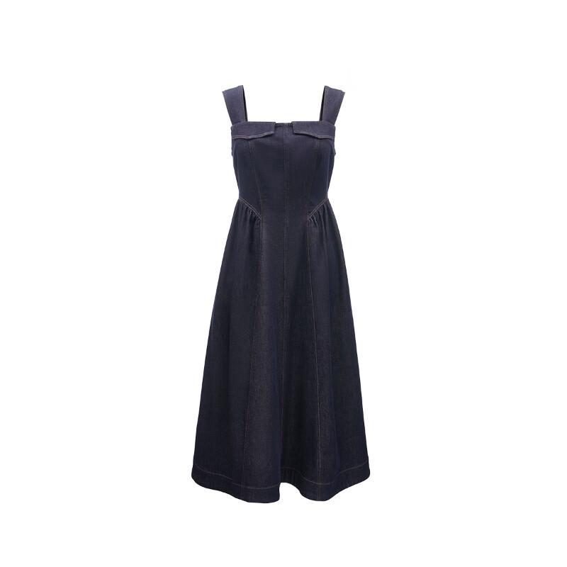 ONLY Women's Ruched Sleeveless Mid-length Denim Dress