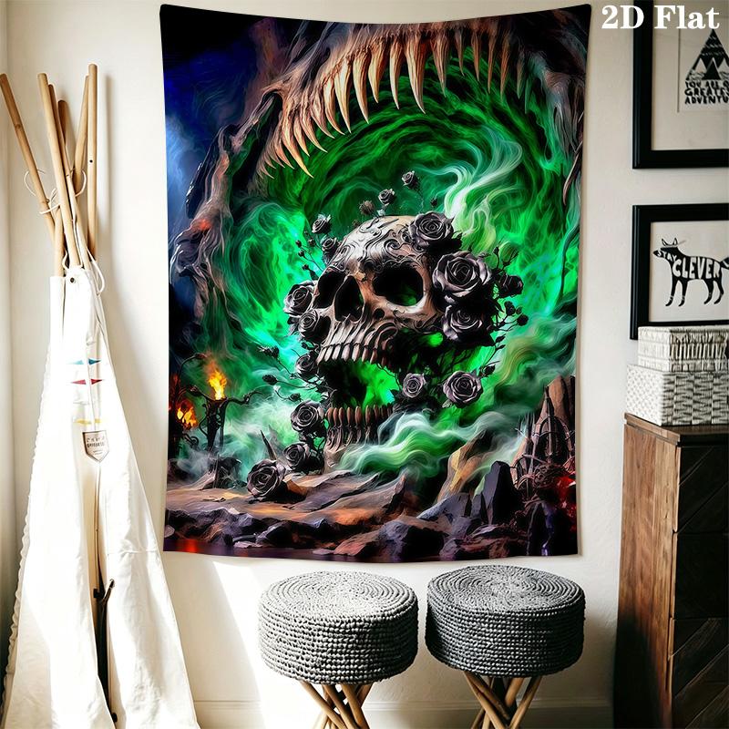 Dark Fantasy Skull Tapestry Tapestry Background Cloth Wallmounted Homestay Soft Decoration Tapestry Work Of Art Background Cloth