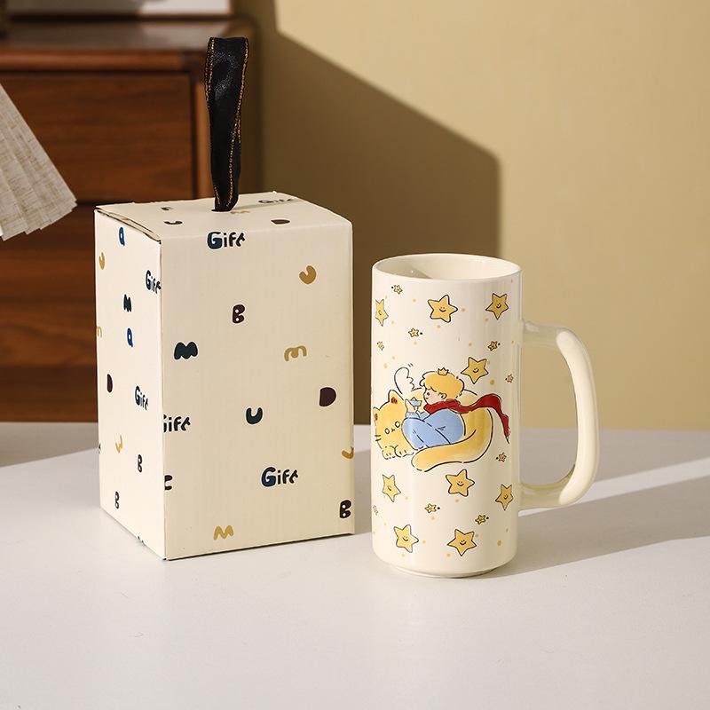 

Star Prince Cute and High Pretty Ceramic Water Cup Gift Cute and Fun Fairy Tale Ceramic Cup 401-500ml