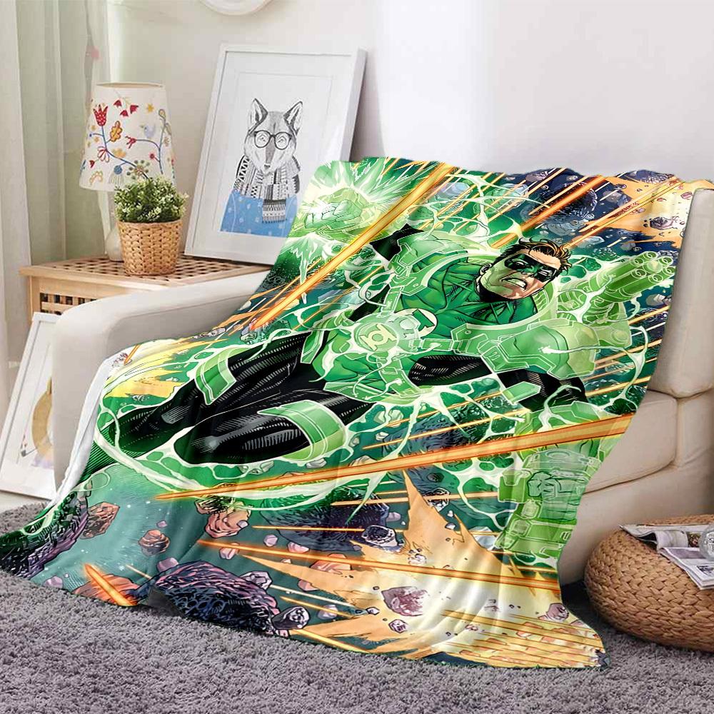 1pc Green Lantern Ring Blanket Polyester Fiber, All Season Comfort for Sofa, Bed, Office, Car, Camping Ideal Home Decor & Gift, Office Comfort