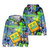 Höstmode Geometri Dash Tecknad Tryckta Huvtröjor Casual Långärmad Unisex Pullovers Streetwear Roliga Kläder