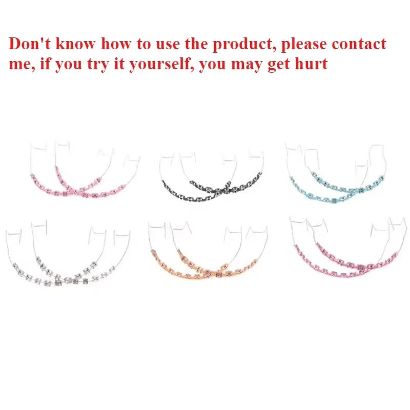 1 Pair Fashion Braces Colorful Temporary Tooth Decoration With Metal Wires Metal Bracket Orthodontic Ligature Ties High Quality