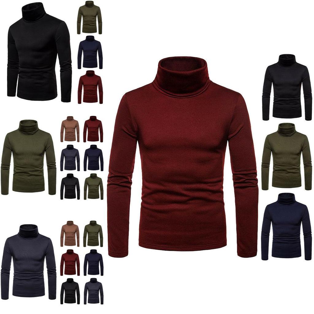 Cotton Thermal Mens Turtle Neck Skivvy Turtleneck Sweaters Stretch Tops Shirt