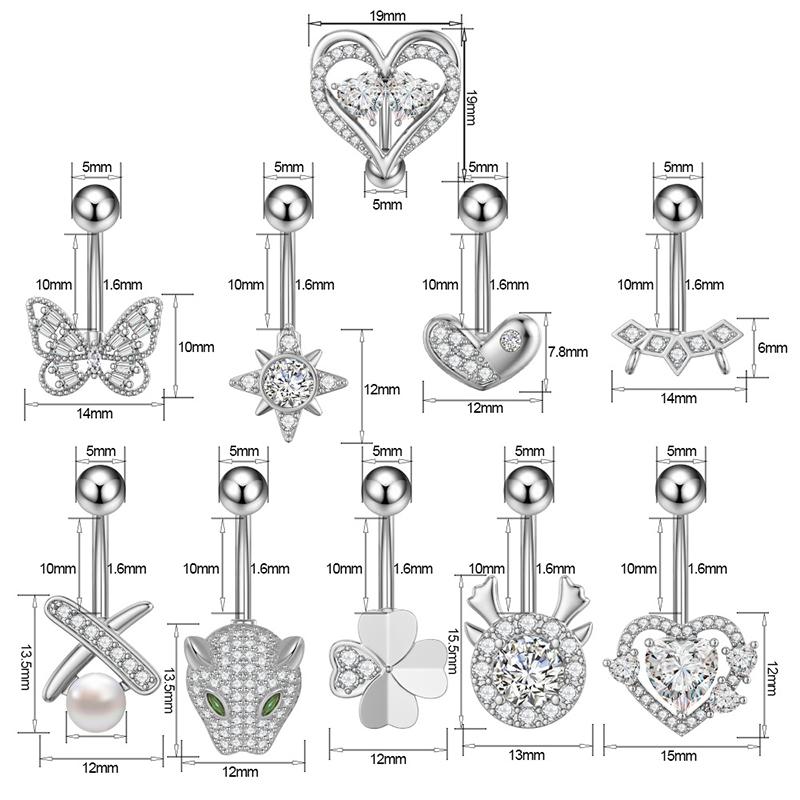 Fashion Belly Button Rings Simple Stainless Steel Heart Navel Piercing Barbell For Women Sexy Body Piercing Jewelry Gifts