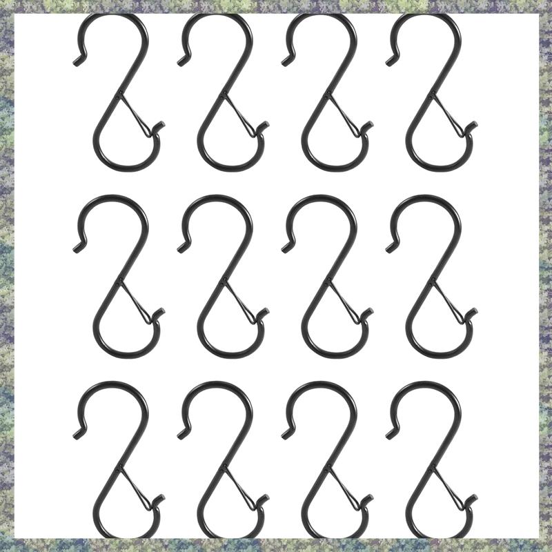 WON S Hooks For Hanging - S Shaped Hooks For Kitchen Utensil And Closet Rod - Black S Hooks For Hanging Plants,Pots