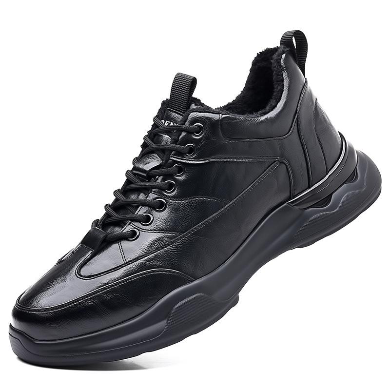 2025 Autumn New Shoes for Men Genuine Leather Casual Shoes Fashion Leisure Sport Flat Shoes Winter Cow Leather Plush Boots