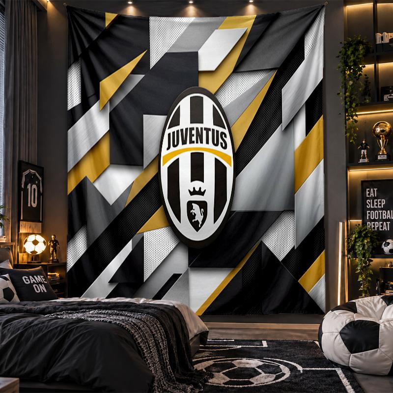 Arazzo da Appendere a Parete Tessuto Stampato Juventus FC per Soggiorno Camera da Letto Decorazione per la Casa