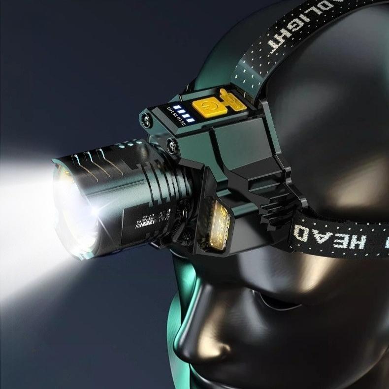 Powerful LED Headlamp Motion Sensor Headlight 1200mAh Rechargeable COB Head Flashlight High Power for Fishing