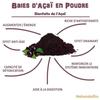Poudre de baies d’ açai bio [ freeze - dried ] 50g -pure organic acai berry powder -100% produit au brésil, lyophilisé, cru et