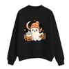 Women's Casual Fashion Round Neck Long Sleeve Halloween Printed Sweatshirt