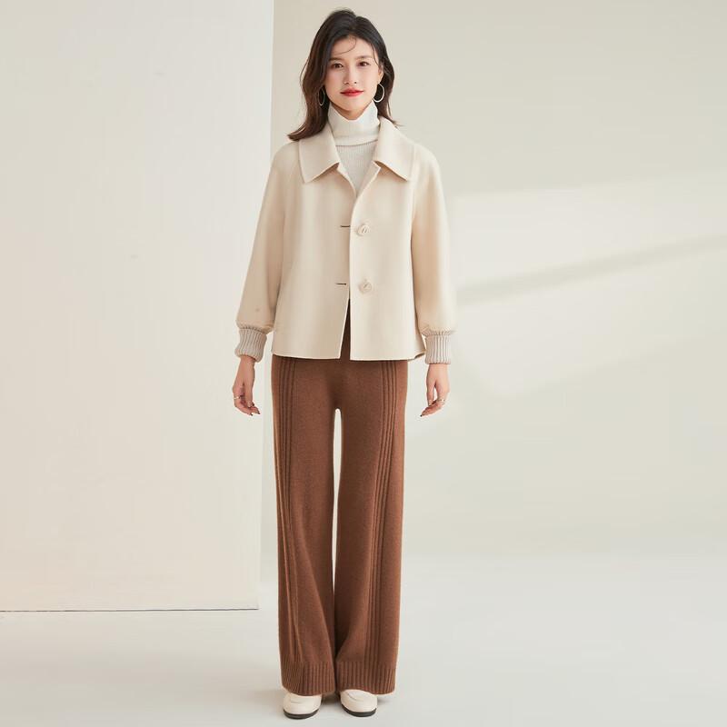 Women's 100% Merino Wool Double-Sided Lapel Coat