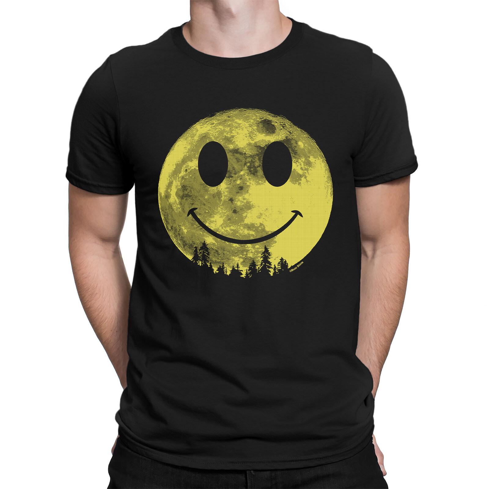 MOON FACE Mens Funny T-Shirt Mens Womens Tees Top Party Happy Smiling Eco Friendly Gift M