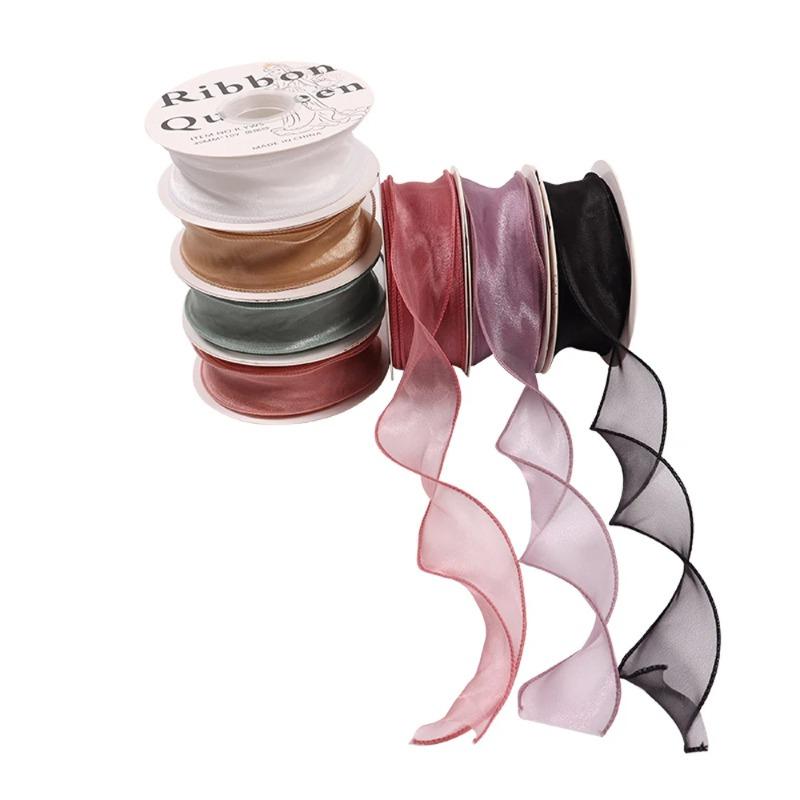 1 Roll Flower Packaging Ribbon Fish Tail Mesh Flower Shop DIY Material Wave Edge Fish Tail Mesh Belt Sewing Supplies
