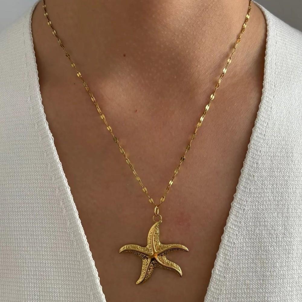 Ocean Elements Elegant Necklace Turtle Conch Design Collarbone Chain Daily Jewelry