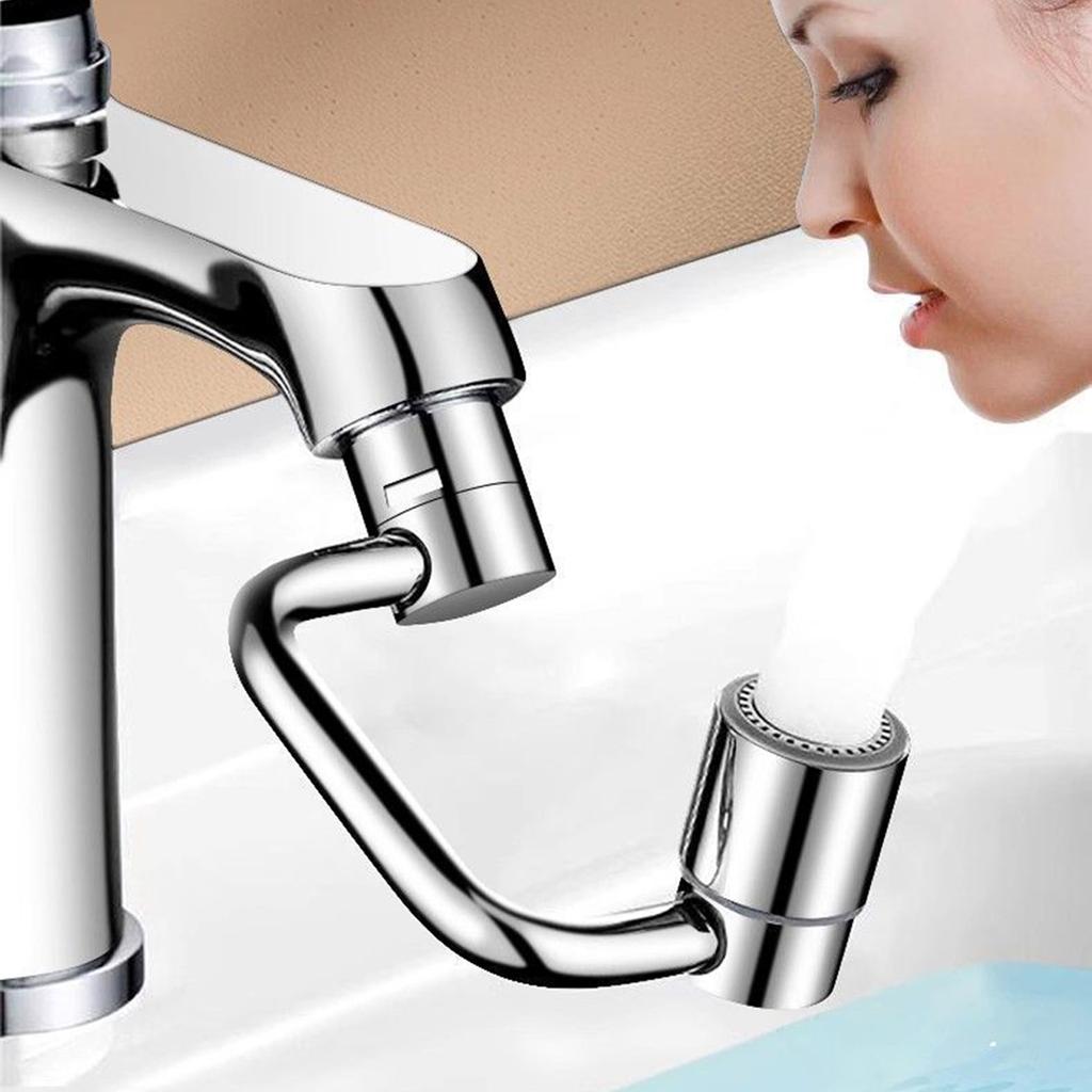 Flexiflow Rotating Faucet Extender Easily Install 1080° Rotation Splash-Proof Design for Facial Cleaning Washing Dishes