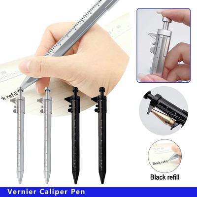 2 In 1 Multifunction Caliper Type Bullet-tip Design 0.5mm Ballpoint Pen with Measuring Ruler Student Tools Creativity Stationery