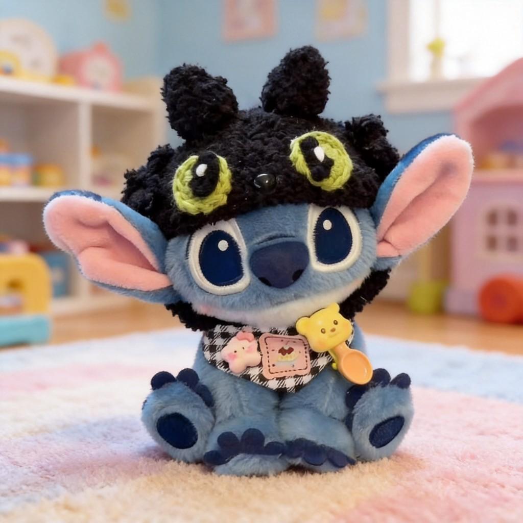 Stitch And Toothless Plush Toy With Knit Craft For Gift Giving
