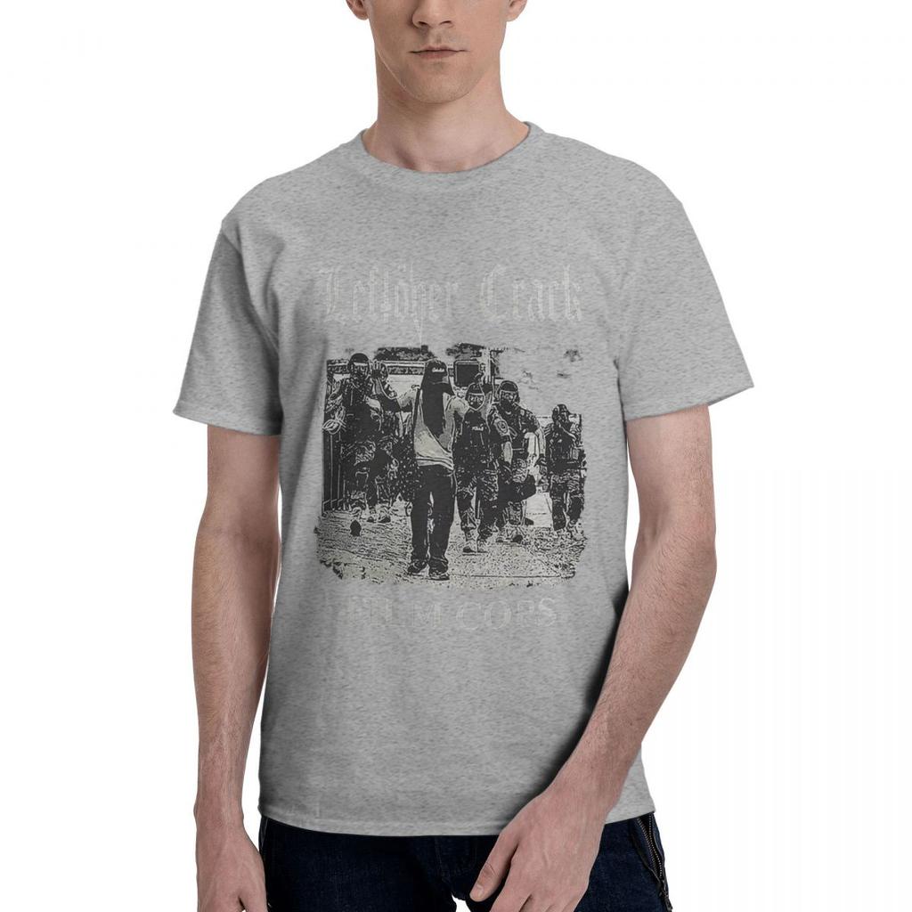Leftover Crack MenS Film Cops T Shirt Medium Black 100 Cotton Casual Breathable Confortable Cute Mens TShirts Man Clothes