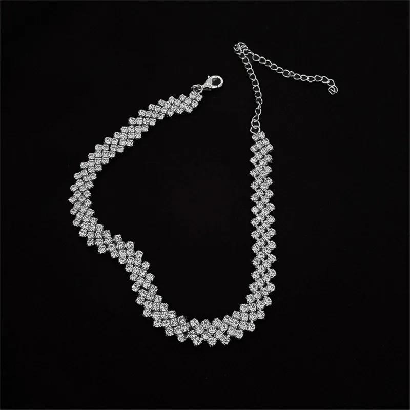 FYUAN-gargantilla con diamantes de imitación para mujer, collares geométricos de cristal, joyería para bodas, regalos de fiesta