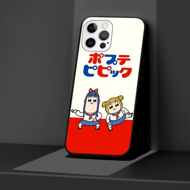 Pop Team Pipi Anime Kılıf Apple Iphone 14 11 13 Mini 12 Pro Max Xr 7 8 +Se 2020 Xs 6 6s Plus 5 5s Siyah Silikon Telefon Kılıfı