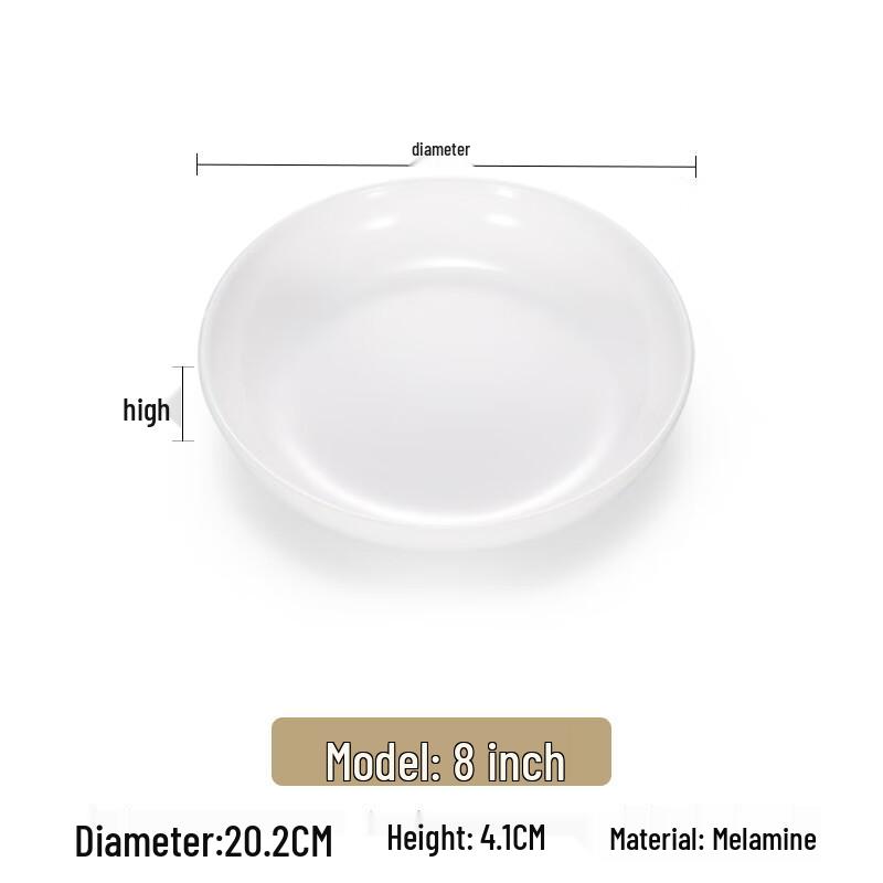 8-inch Melamine Deep Round Plates (Pack of 5)