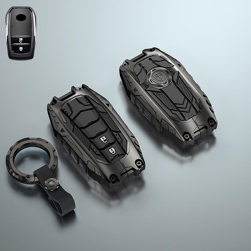 Styling Mouldings Zinc Alloy Car Key Case Cover For Toyota Corolla Prius Camry V70 C-HR RAV4 Hybrid Highlander Altis Land Cruise