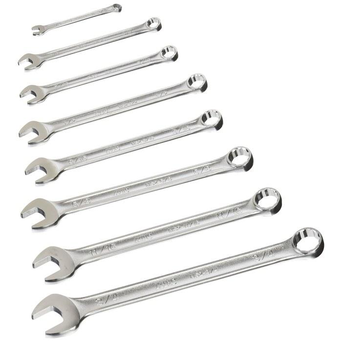 [Kyoto Machine Tools] Combination Wrench Set 8-Piece TMS208B Silver (8-Piece Set)