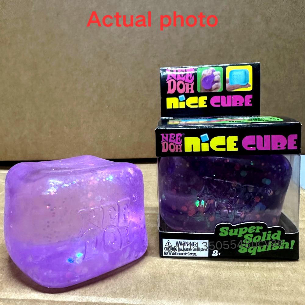 Schylling Glitter Malt Sugar Stress Cube Soft Squishy Slow Rebound Fidget Toy Anxiety Relief Support ADHD for All Ages 3 and Up