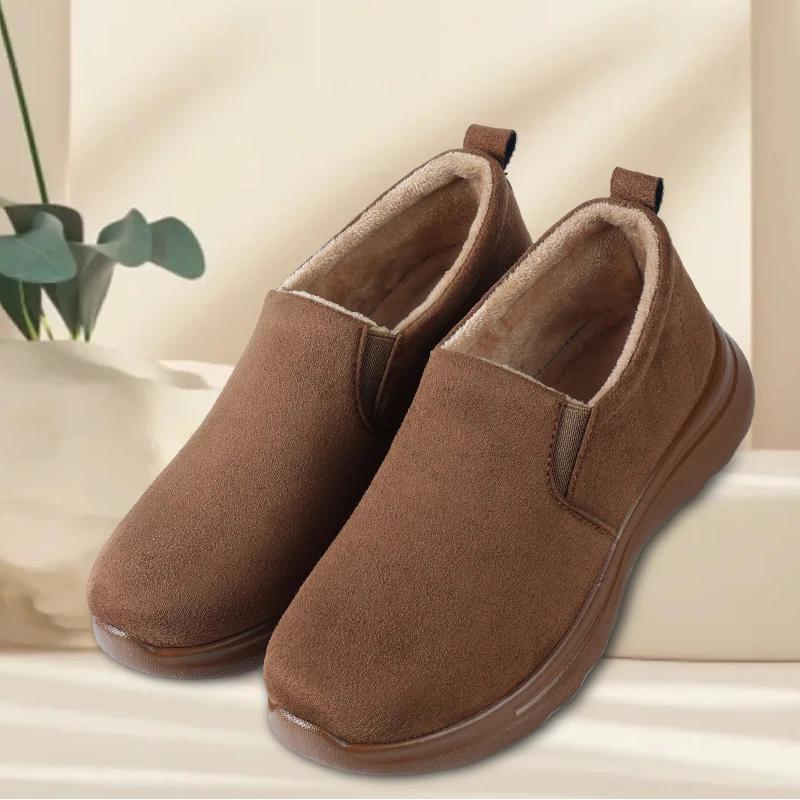 

Модные женские зимние сапоги 2024 года, ботинки на платформе, женские повседневные зимние зимние женские нескользящие плюшевые кожаные сапоги 39 40 37 коричневый