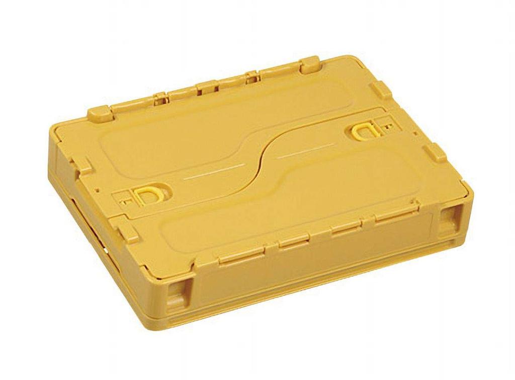 CAPTAINSTAG Campout Foldable Container Basket with Locking Lid, 20L Capacity, Old Yellow, UL-1045
