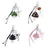 Plush Mushroom Bag Hanging Charm Fashionable Plush Mushroom Ornament Keychain With Chic Alloy Bowknot Accent