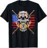 NEW LIMITED 9 Ball Billiard Pool Player American Flag Skull Billiards T-Shirt Unisex T-Shirt