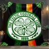 1pz Coperta Morbida in Flanella Stampata con Stemma del Celtic Football Club per Camera da Letto Adulti Soggiorno Divano Campeggio Viaggio Regali per Fan Regali di Natale