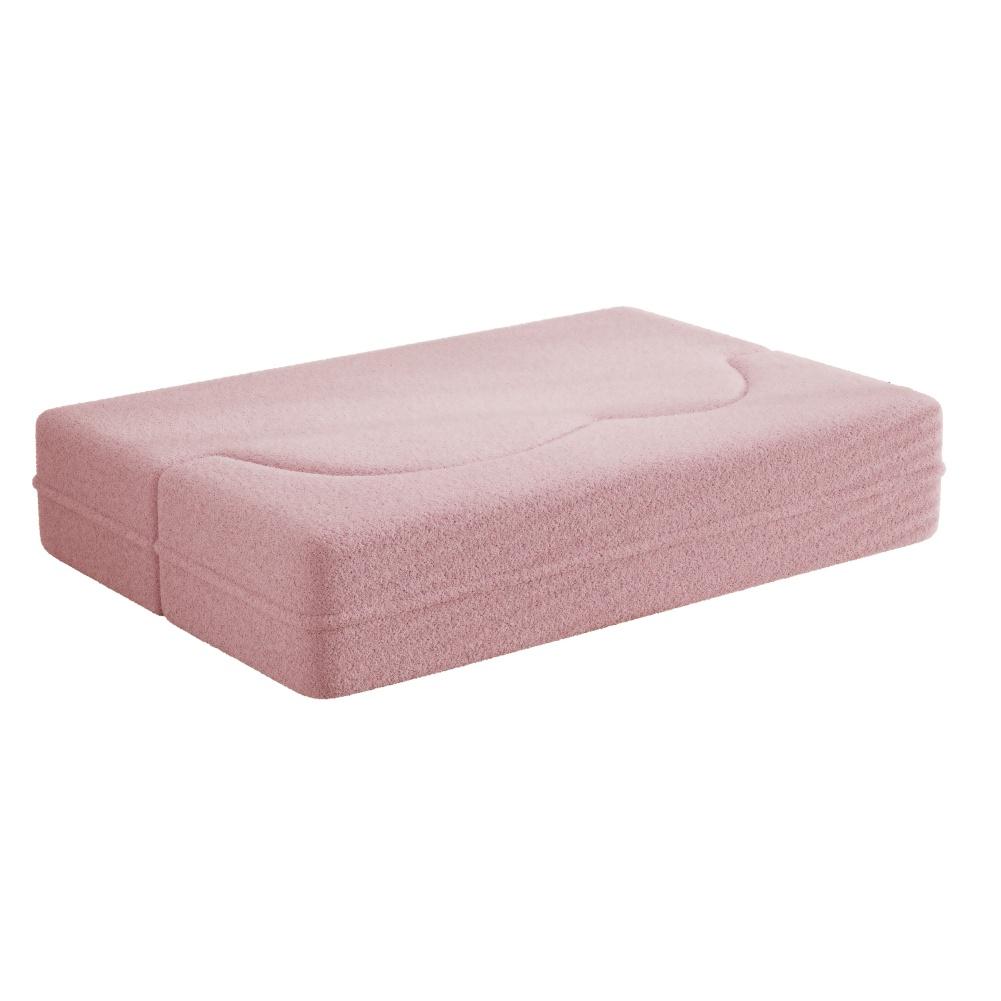 Umwandelbares Bodensofa mit 2 Kissen 15" Vollgröße Klappmatratze Teddy-Stoff Schaumstoffgefülltes Schlafsofa Bett für Wohnzimmer