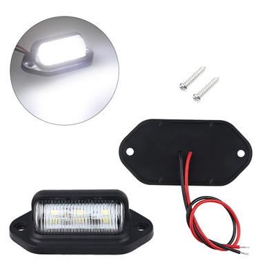 6 LED Car License Number Plate Light For SUV Truck Trailer Van Tag Step Lamp White Bulbs Car License Plate Lights