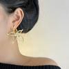 New French Retro Hollowed-Out Flower Unique Earring Ring Set For Women Fashionable And Trendy Exaggerated Stud Earrings