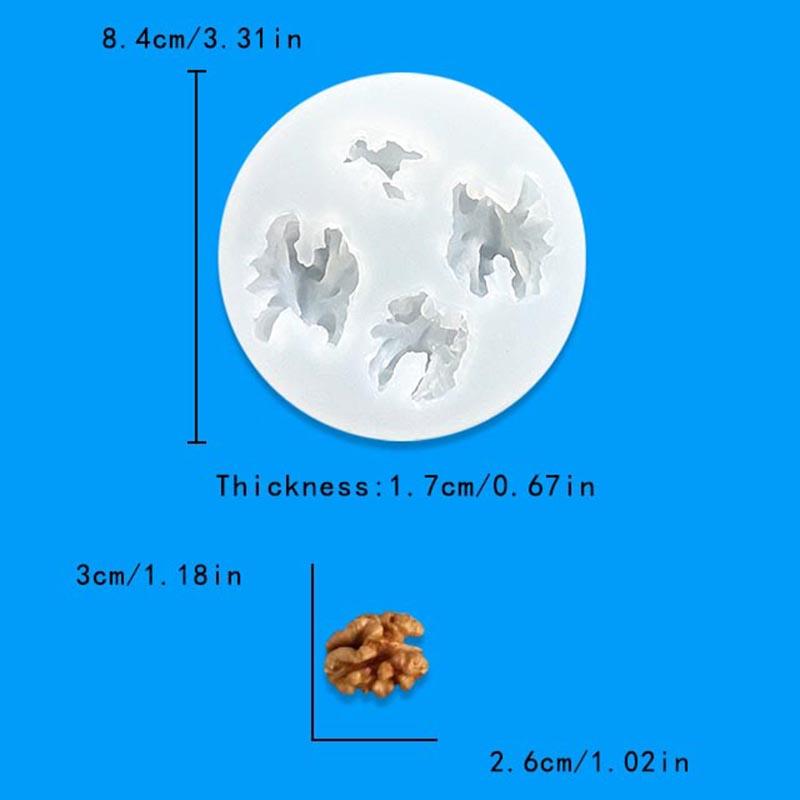 Neue 3D-Vollnüsse Cashewnüsse Mandeln Walnüsse Haselnüsse Silikonform Simulation Lebensmittel und Obst Backform