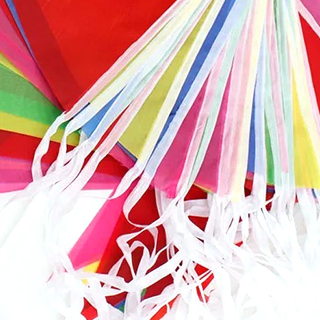 10Pcs Flag String Colorful Banner Decoration Hanging Pennant Decor 50M Length for Outoor