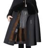 Winter Take-off Jacket Men's Medium Men's Fleece Thickened Cotton-padded Clothes Big Fur Collar Dad Medium and Long Coat