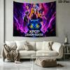 Demon Hunters Kpop Wall Tapestry Aesthetic Wall Hanging Printed Fabric Blanket Decorative Tapestries for Bedroom Living Room Home Decor