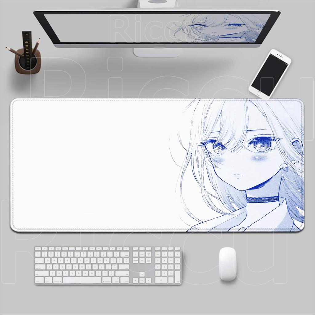 HD Printing Pretty Thread Draft Girl Laptop Mousepad PC Gaming Mouse Pad Computer Mouse Mat Non-slip Carpet Keyboard Mat Deskmat