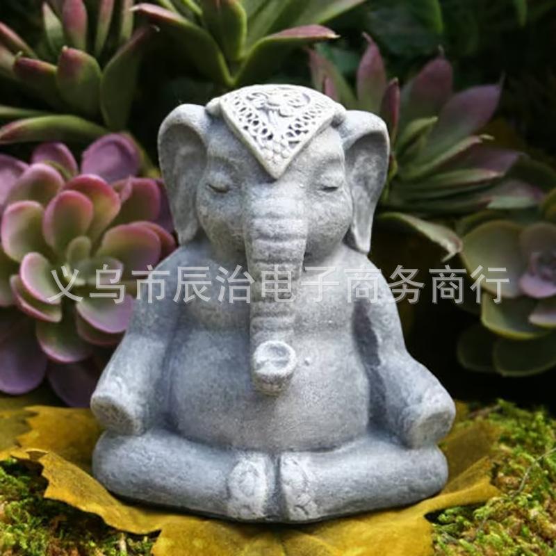 

Mini Lucky Elephant Statue Yoga Meditation Elephant Statue for Home, Religious Sacrifice, Altar