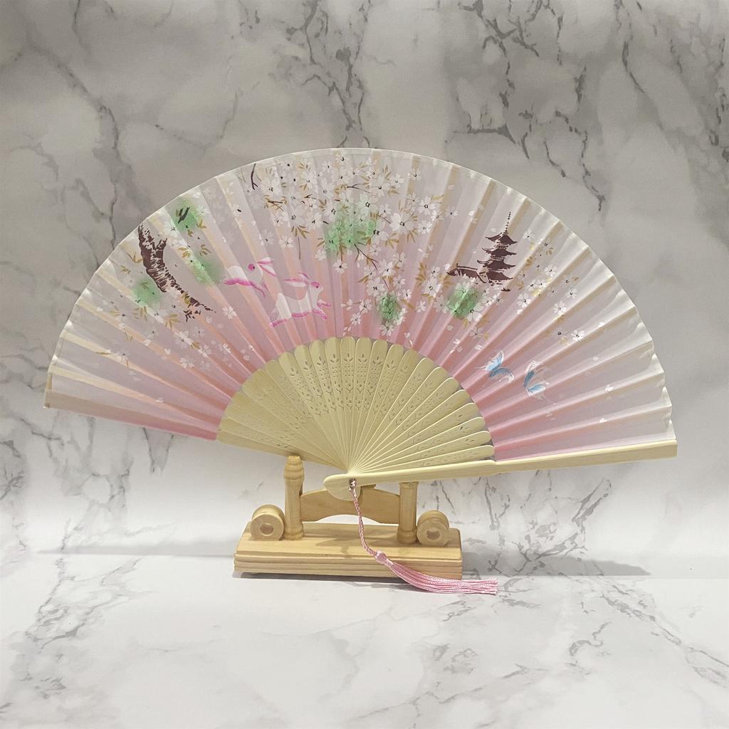 1 Pezzo Ventaglio Pieghevole da Donna Stile Antico Cinese con Nappa Frangia Ventaglio da Danza Hanfu Cheongsam Oggetti di Scena per Foto Ventaglio Portatile Estivo