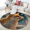 Ice Fox,Round Area Rug,Carpet Rug for Living Room Bedroom Sofa Playroom Decor,Non-slip Floor Mat