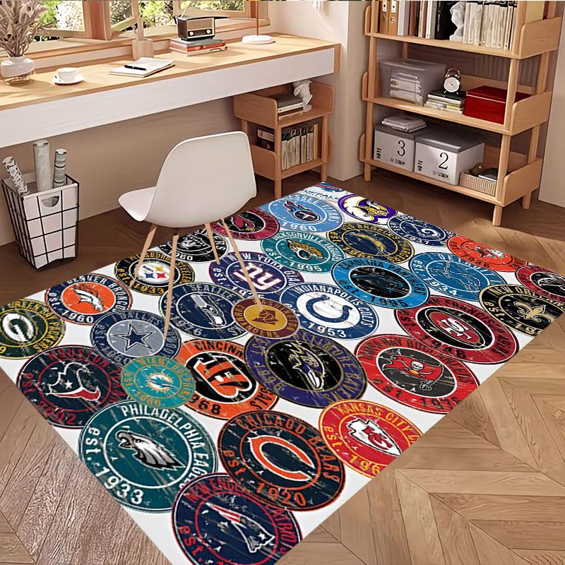 NFL Print Rug, Washable Floor Carpet, For Entryway Dorm Laundry Room Office Study, Home Decor Birthday Christmas Gift