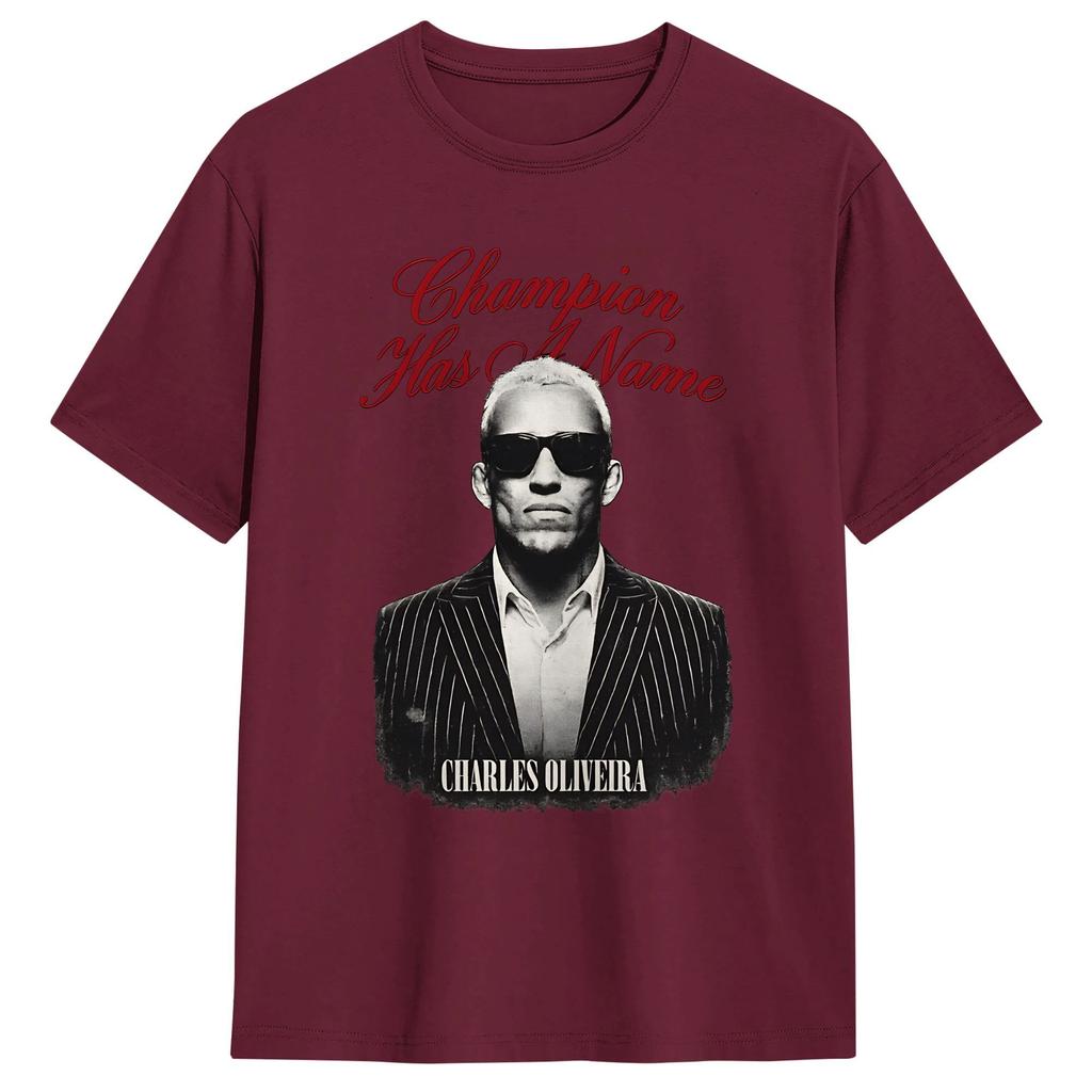 Charles Oliveira Has A Name TShirt Unisex  Vintage Cotton Tees Crewneck Short Sleeve T Shirt Party Clothing
