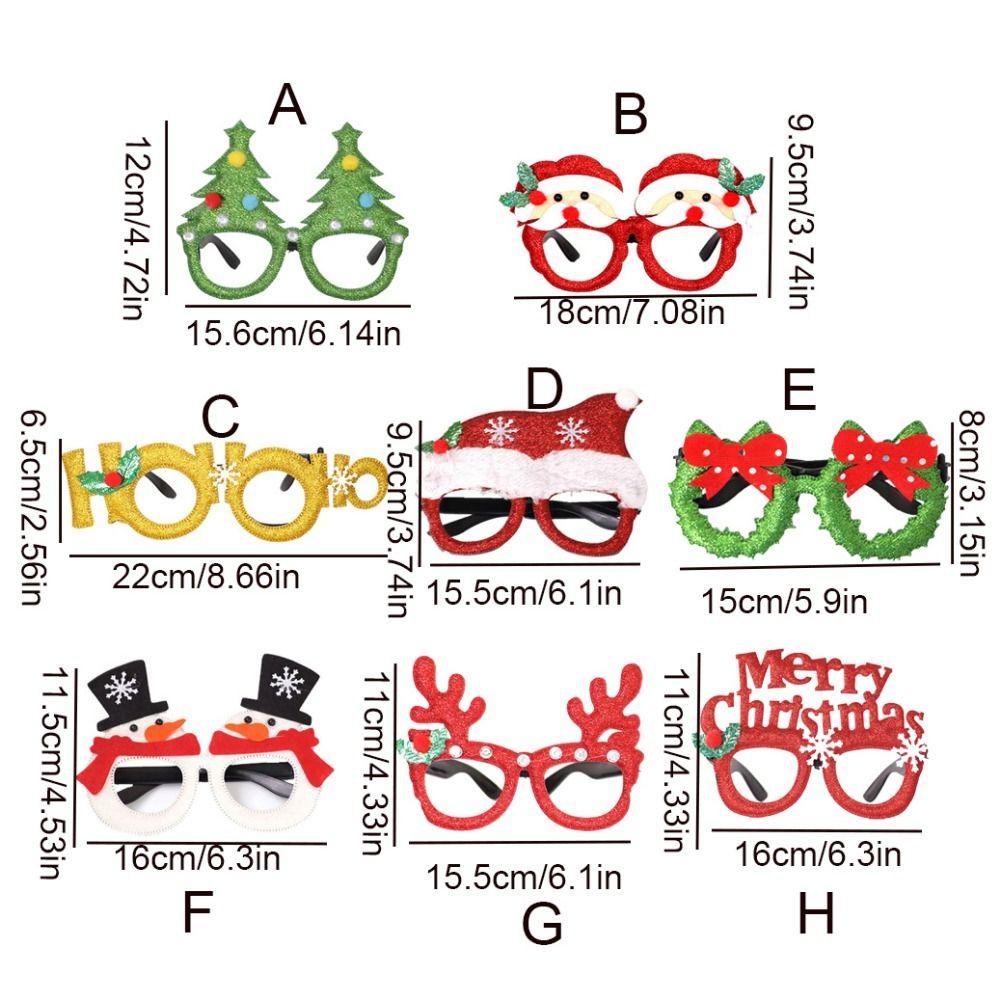 Plastic Merry Christmas Glasses Decorative Deer Horn Glasses Santa Snowman Glasses  Christmas
