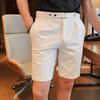 Men's Slim Fit Ice Silk Suit Shorts - Summer Casual, Straight Leg, Five-Point Style 