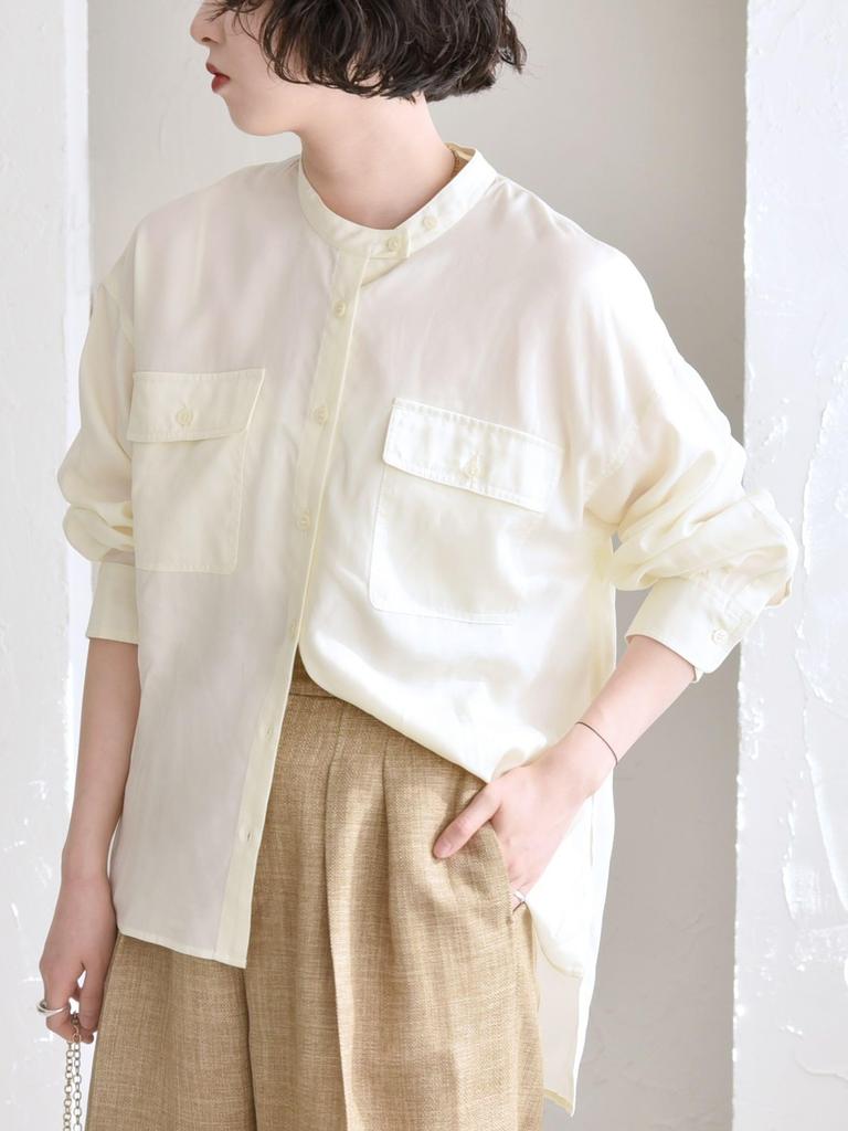 Caranciel Long Sleeve Hand Dressy One 611100023 Women's Shirt, Washable, Workwear, SS25, Natural, Size,